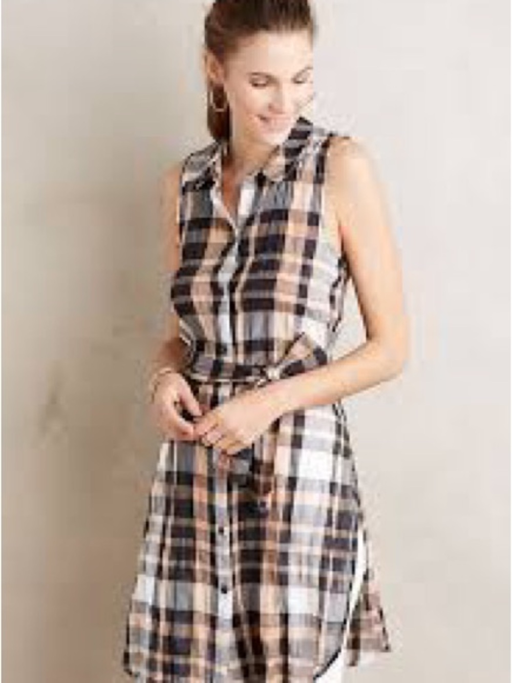 Holding Horses Anthropologie Sunlit Plaid gauze Tunic 4